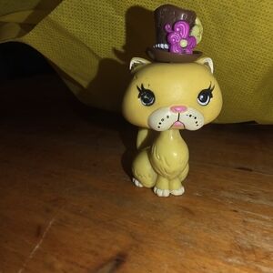 Littlest pet shop Toys bobble head short hair cat With Top Hate RARE HTF